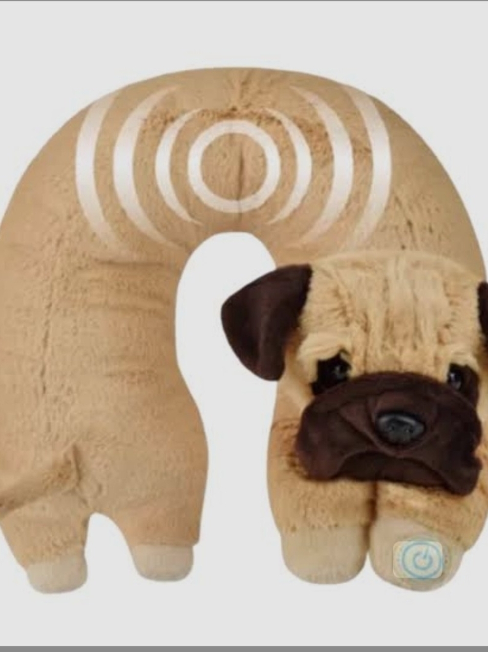 Plush Pug Travel Neck Pillow - Tan Comfort
